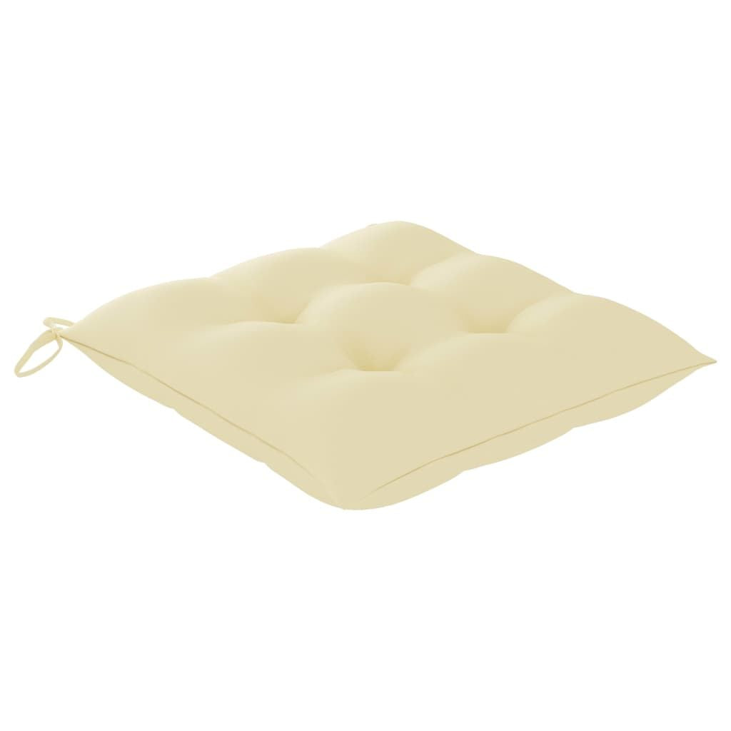 Garden Chair Set of 4 Cream White Cushions