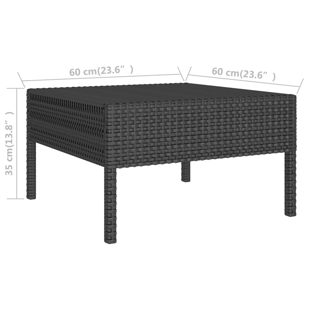 Garden Furniture Set Black and Cream White