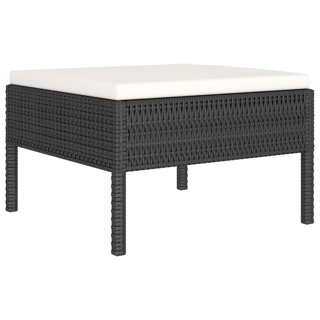Garden Furniture Set Black, Cream White