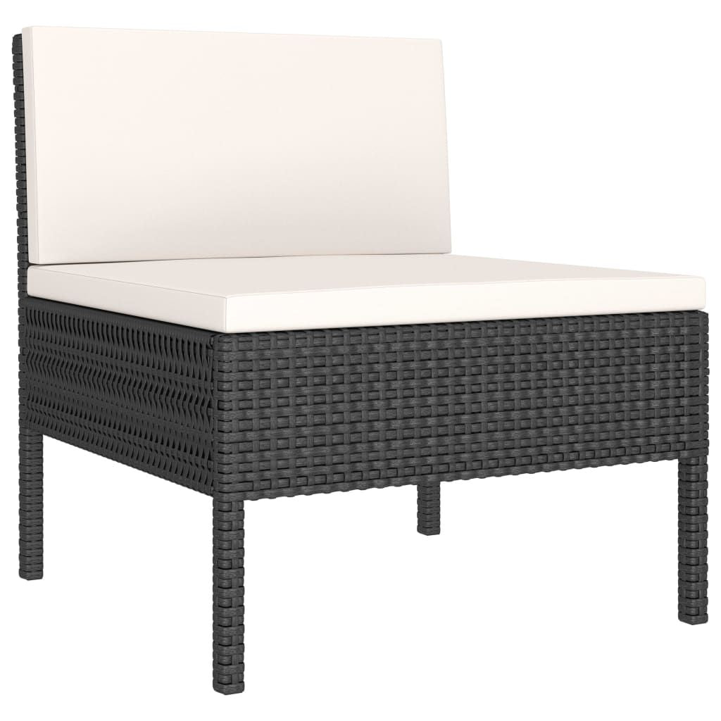 Garden Furniture Set Black, Cream White