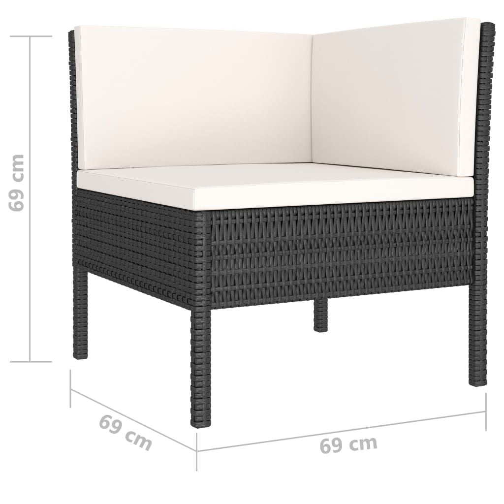 Garden Furniture Set Black, Cream White
