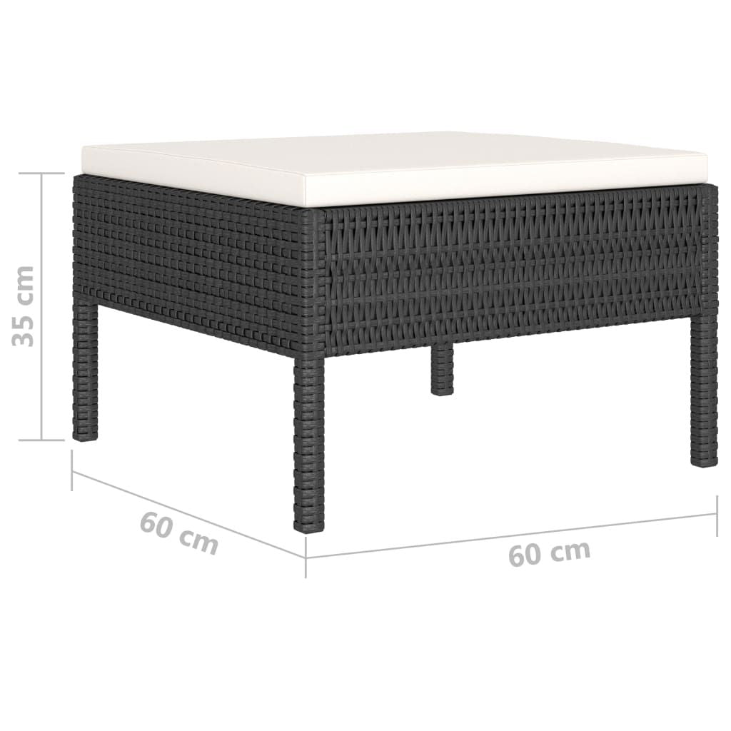 Garden Furniture Set Black, Cream White