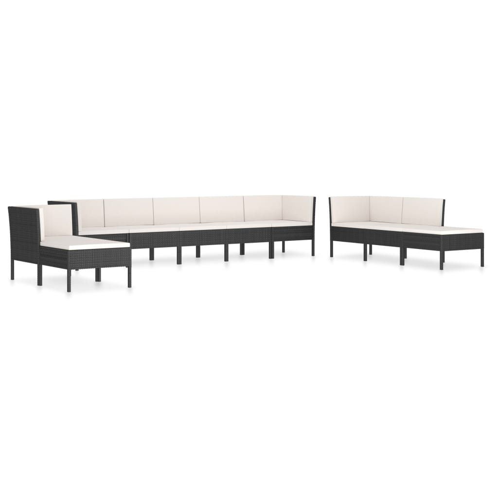 Garden Furniture Set Black, Cream White