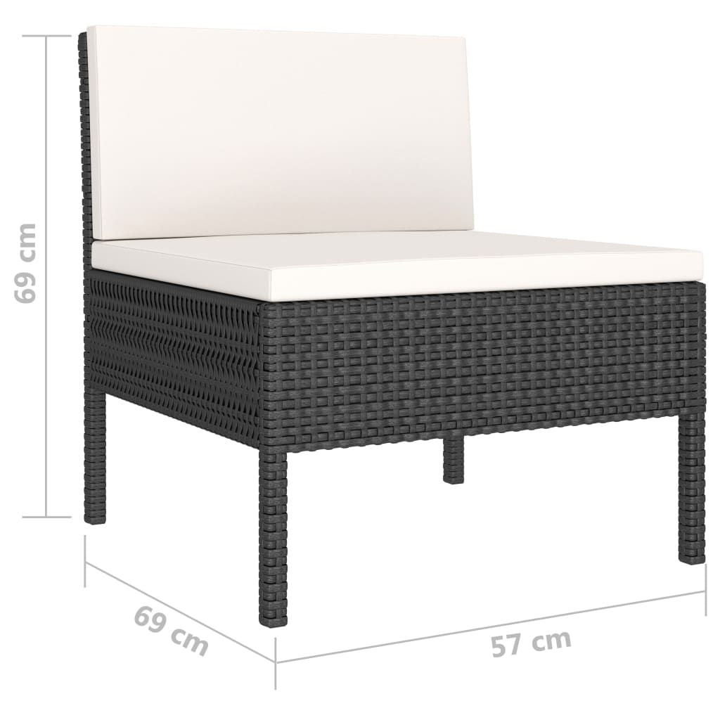 Garden Furniture Set Black, Cream White
