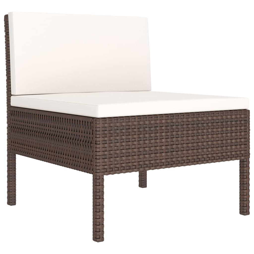 Garden Furniture Set Brown, Cream White