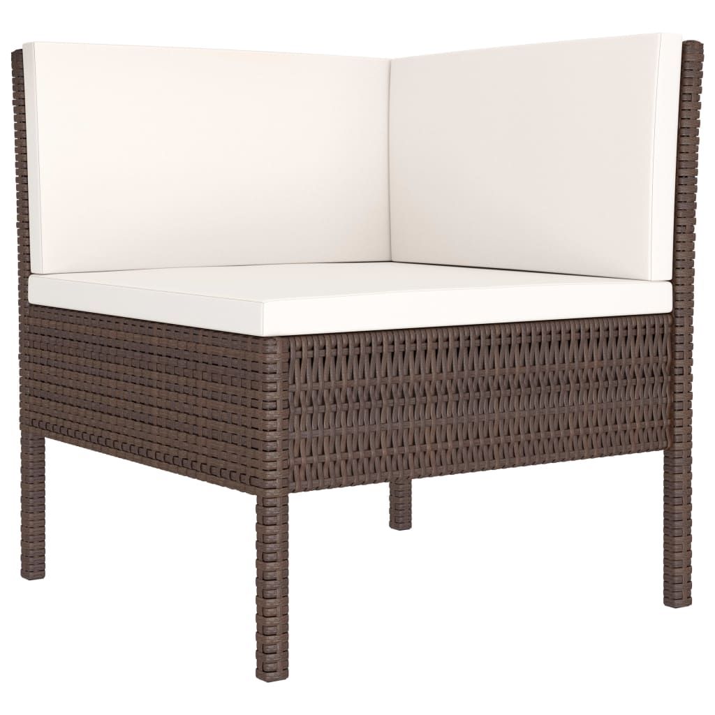 Garden Furniture Set Brown, Cream White