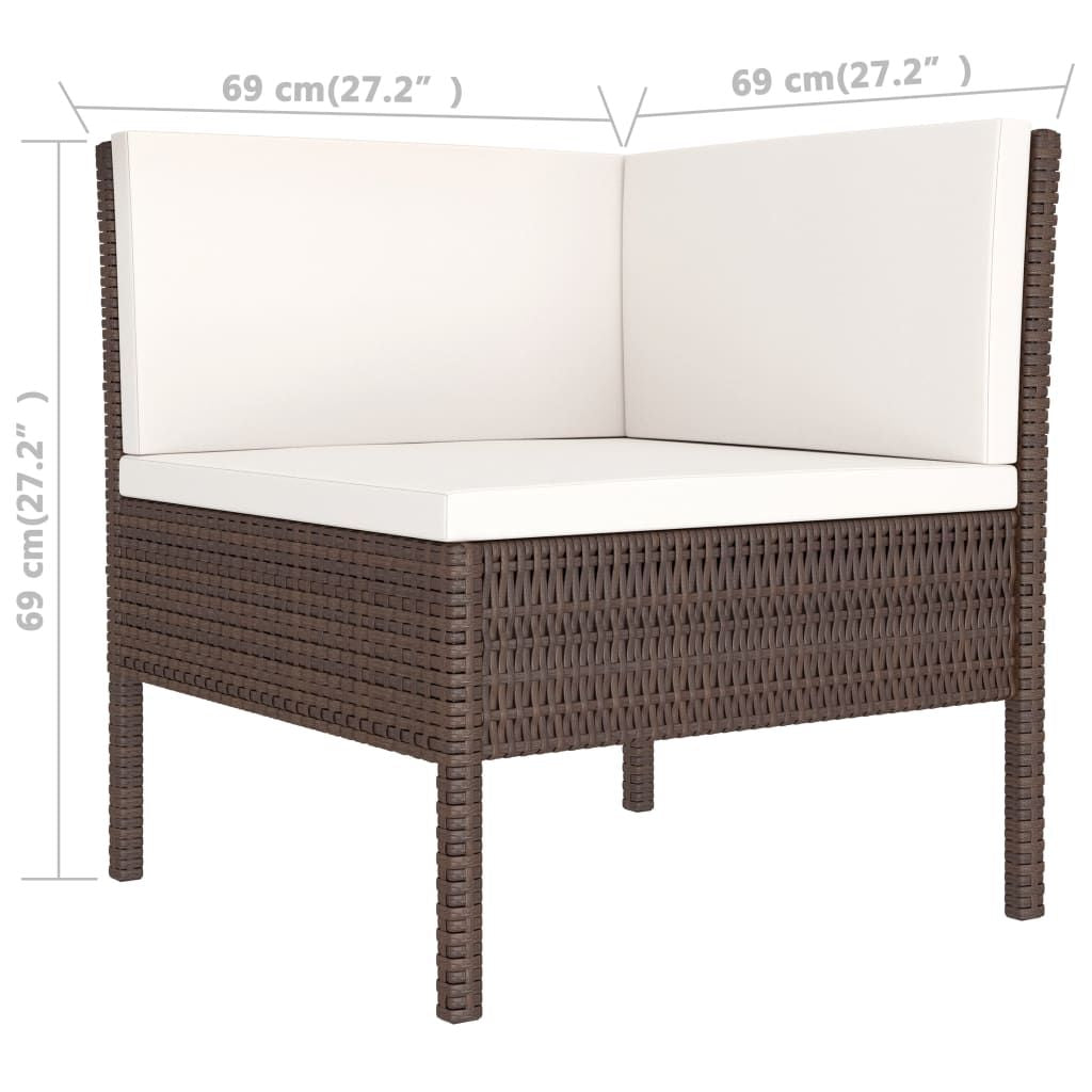 Garden Furniture Set Brown, Cream White