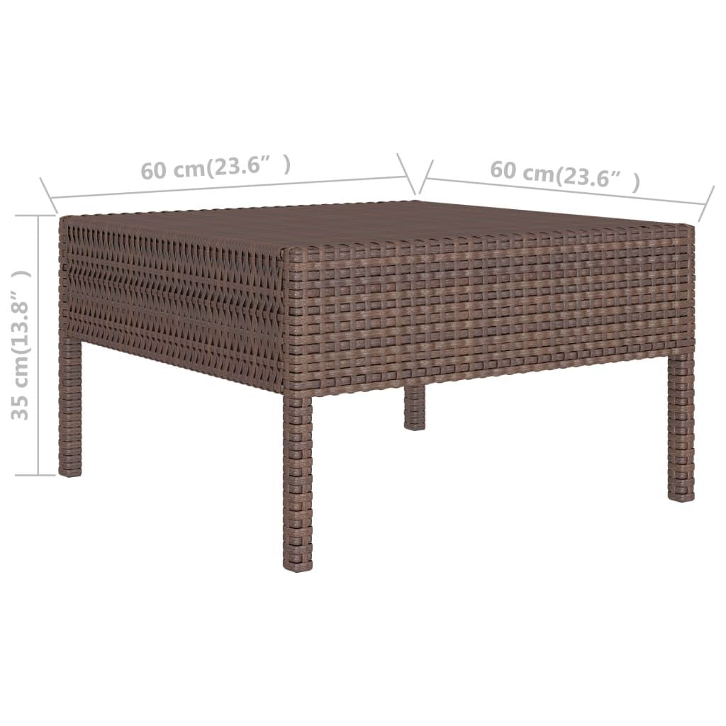 Garden Furniture Set Brown PE Rattan 10-piece set Modular