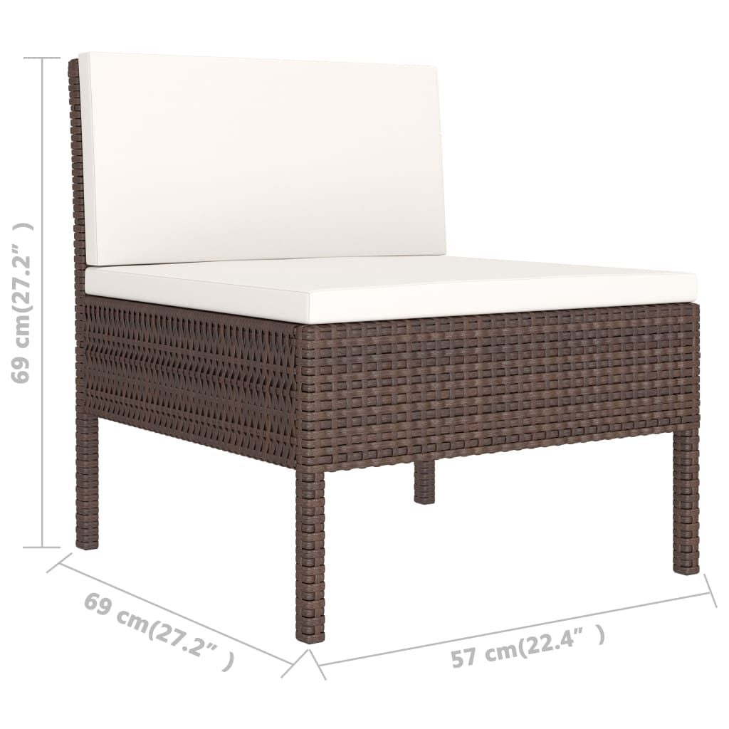 Garden Furniture Set Brown PE Rattan 10-piece set Modular