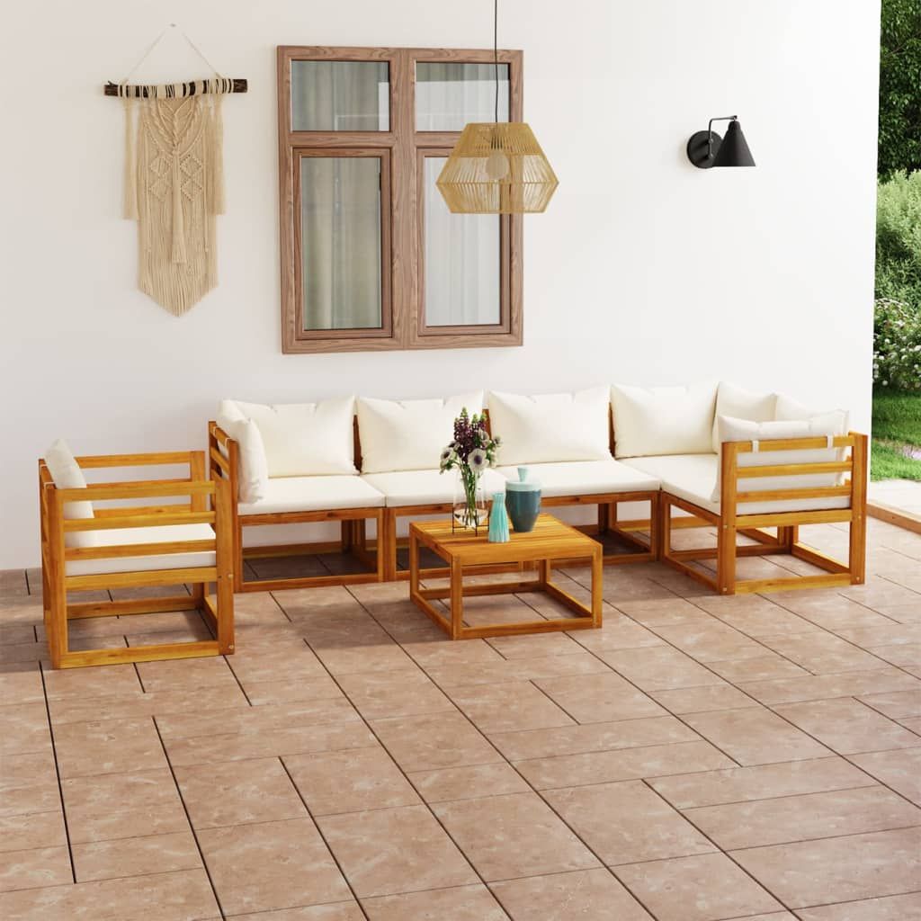 Garden Lounge Set Cream and Brown