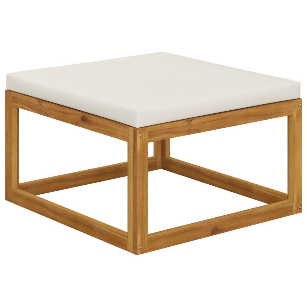 Garden Lounge Set Cream and Natural Wood