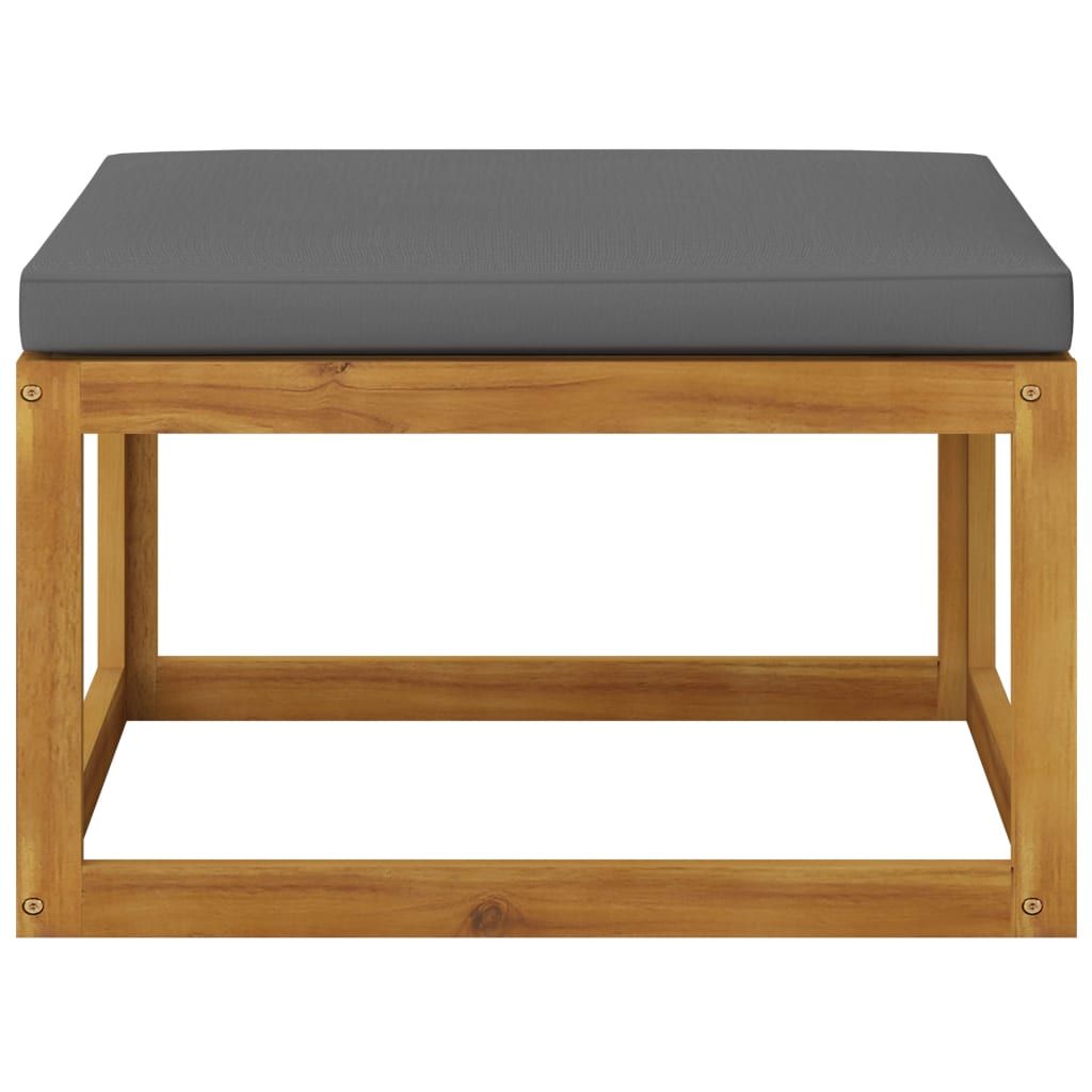 Garden Lounge Set Dark grey, Natural wood