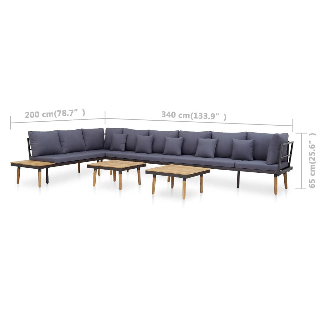 Garden Lounge Set Natural wood Solid Acacia wood Large Seats Many