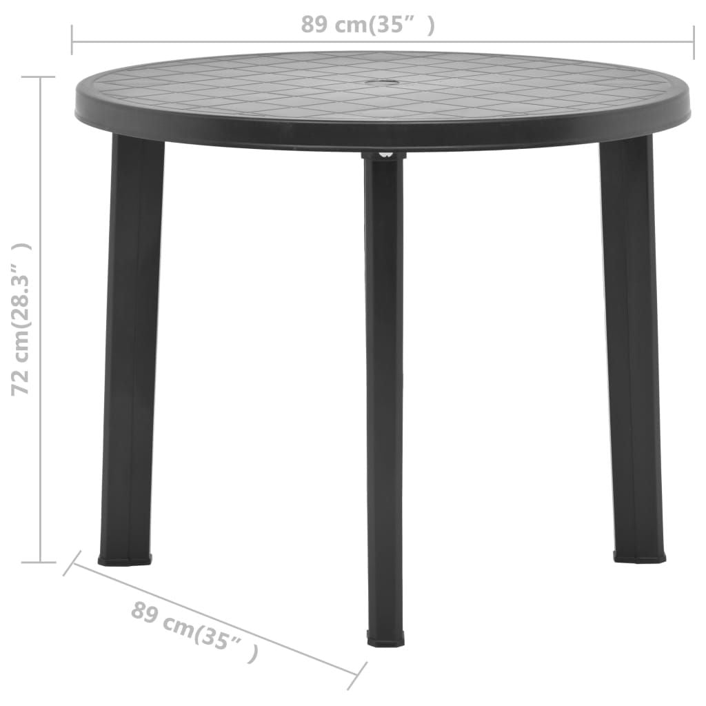 Garden Table Anthracite Plastic Medium Durable Garden Table