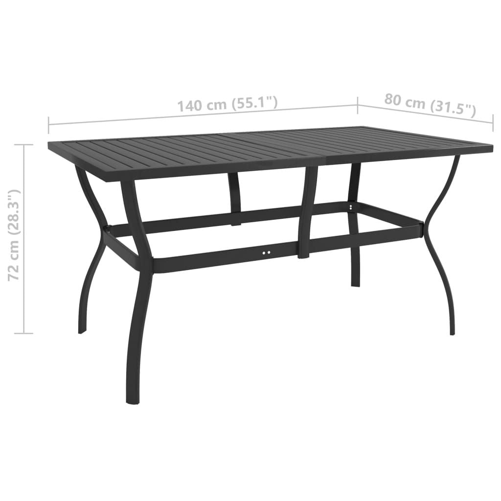 Garden Table Anthracite Powder-coated steel Medium Sleek