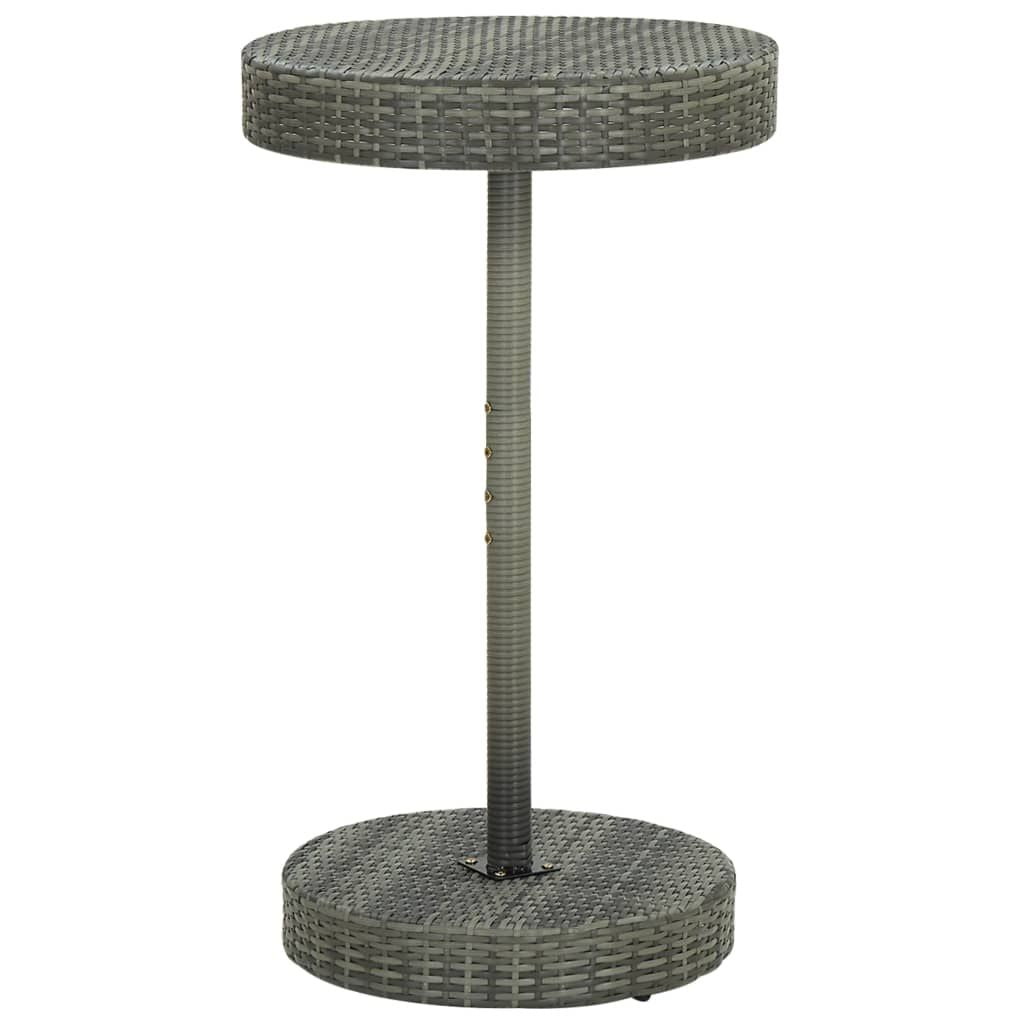Garden Table Grey PE rattan, powder-coated steel Medium Durable