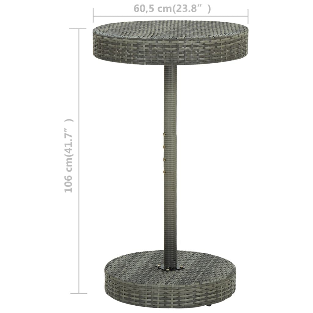 Garden Table Grey PE rattan, powder-coated steel Medium Durable
