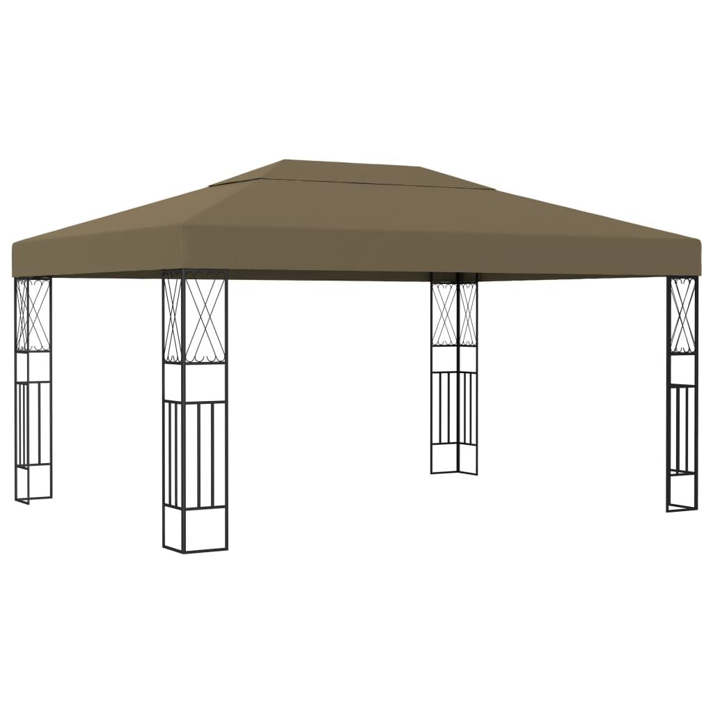Gazebo Taupe Fabric (100% polyester), steel Large
