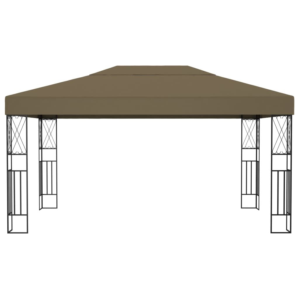 Gazebo Taupe Fabric (100% polyester), steel Large