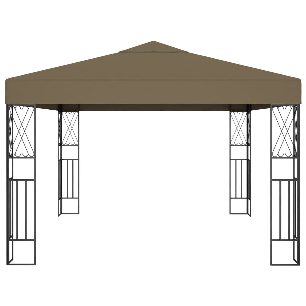 Gazebo Taupe Fabric (100% polyester), steel Large