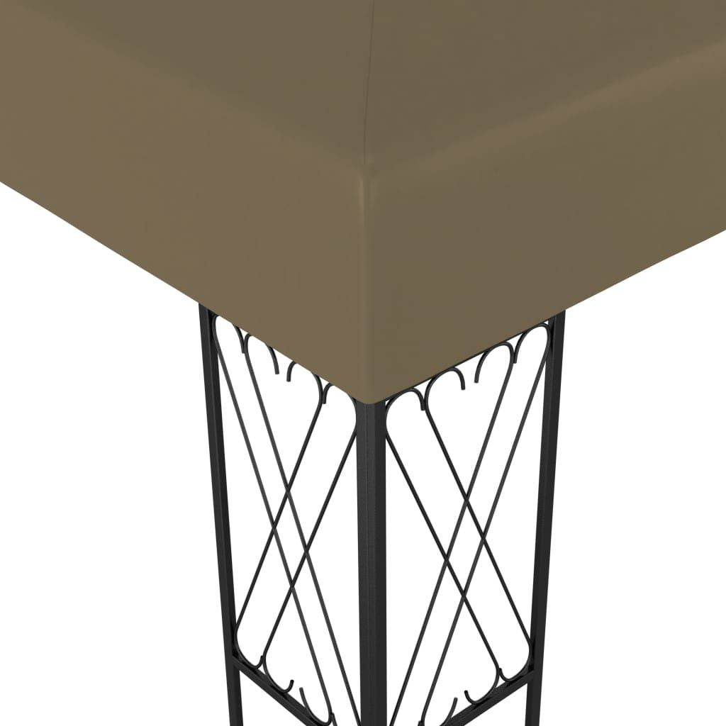 Gazebo Taupe Fabric (100% polyester), steel Large