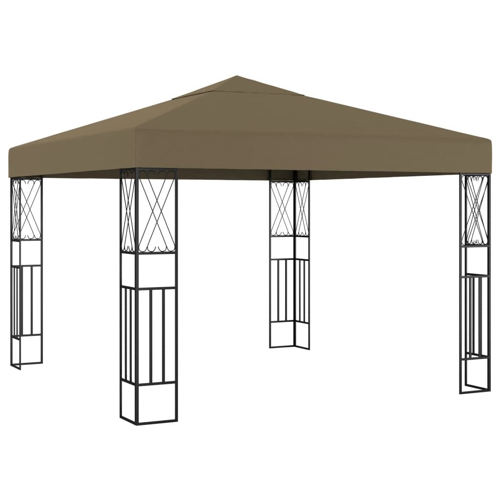 Gazebo Taupe Polyester fabric and steel 10x10 feet Durable
