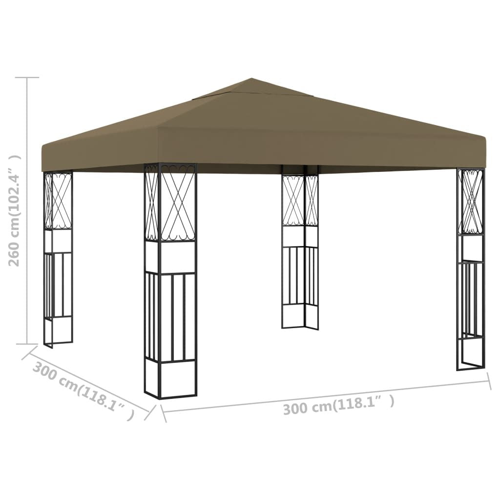 Gazebo Taupe Polyester fabric and steel 10x10 feet Durable