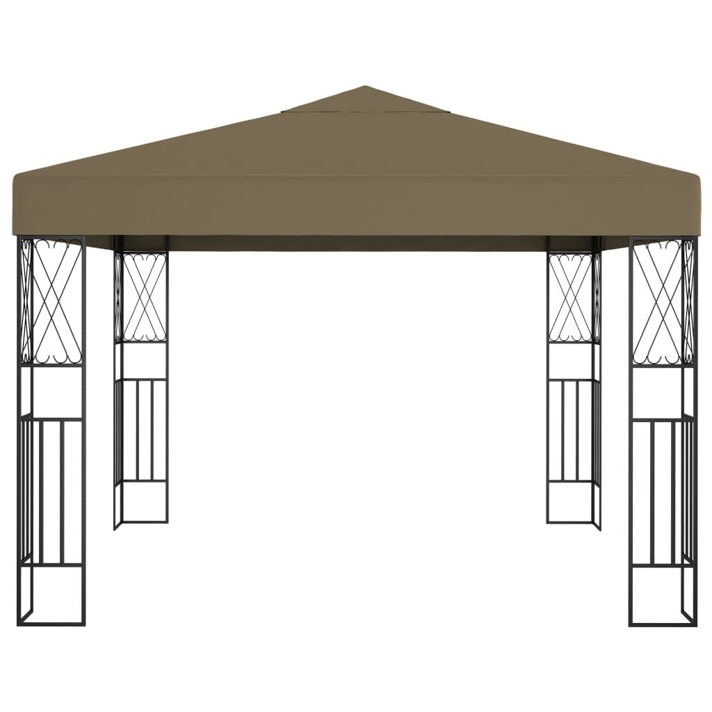 Gazebo Taupe Polyester fabric and steel 10x10 feet Durable