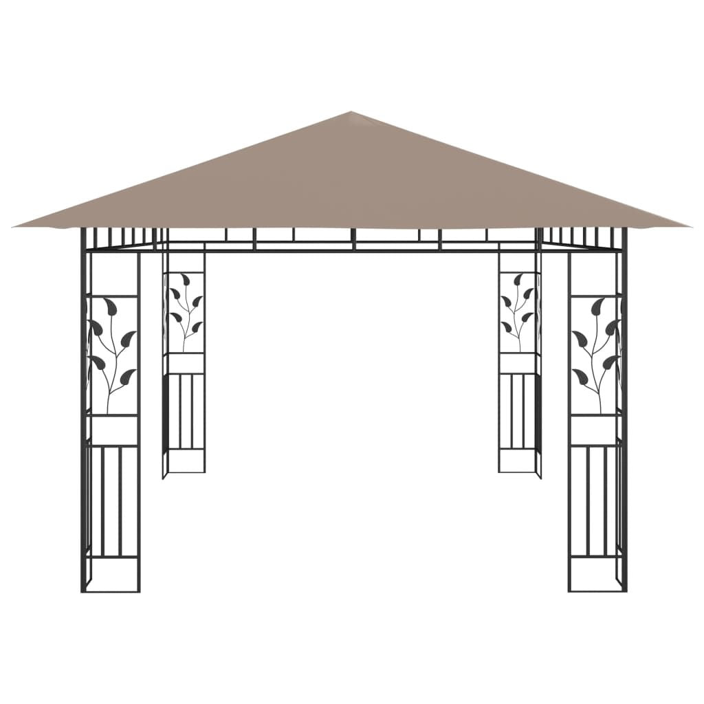 Gazebo with Mosquito Net 13.1'x9.8'x9' Taupe 0.6 oz/ft²
