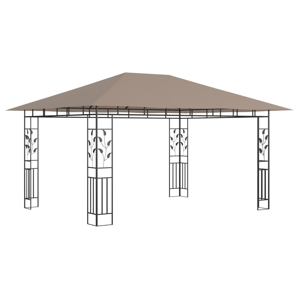 Gazebo with Mosquito Net 13.1'x9.8'x9' Taupe 0.6 oz/ft²