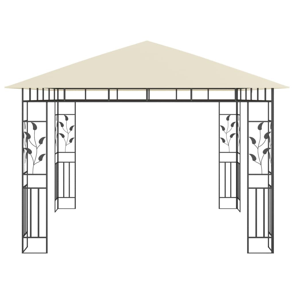 Gazebo with Mosquito Net 9.8'x9.8'x9' Cream 0.6 oz/ft²