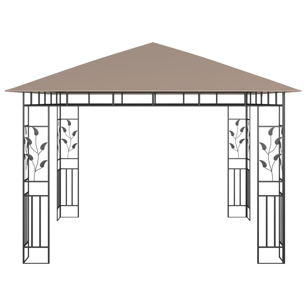 Gazebo with Mosquito Net 9.8'x9.8'x9' Taupe 0.6 oz/ft²