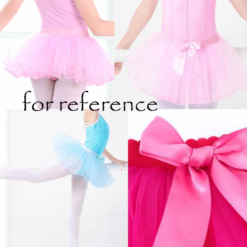 Girls Cute Bowknot Pink Ballet Bubble Tutu Skirt Dance Dress Up Costumes, 25cm