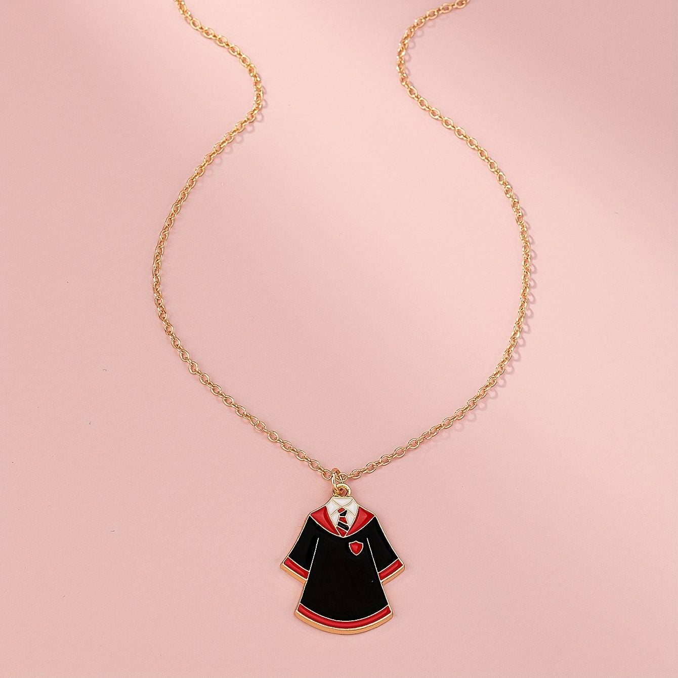 Golden Cute Graduation Season Bachelor's Dress Pendant Necklace Gift