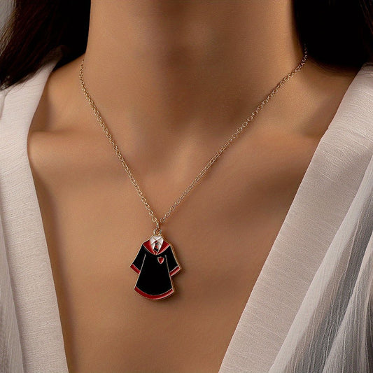Golden Cute Graduation Season Bachelor's Dress Pendant Necklace Gift