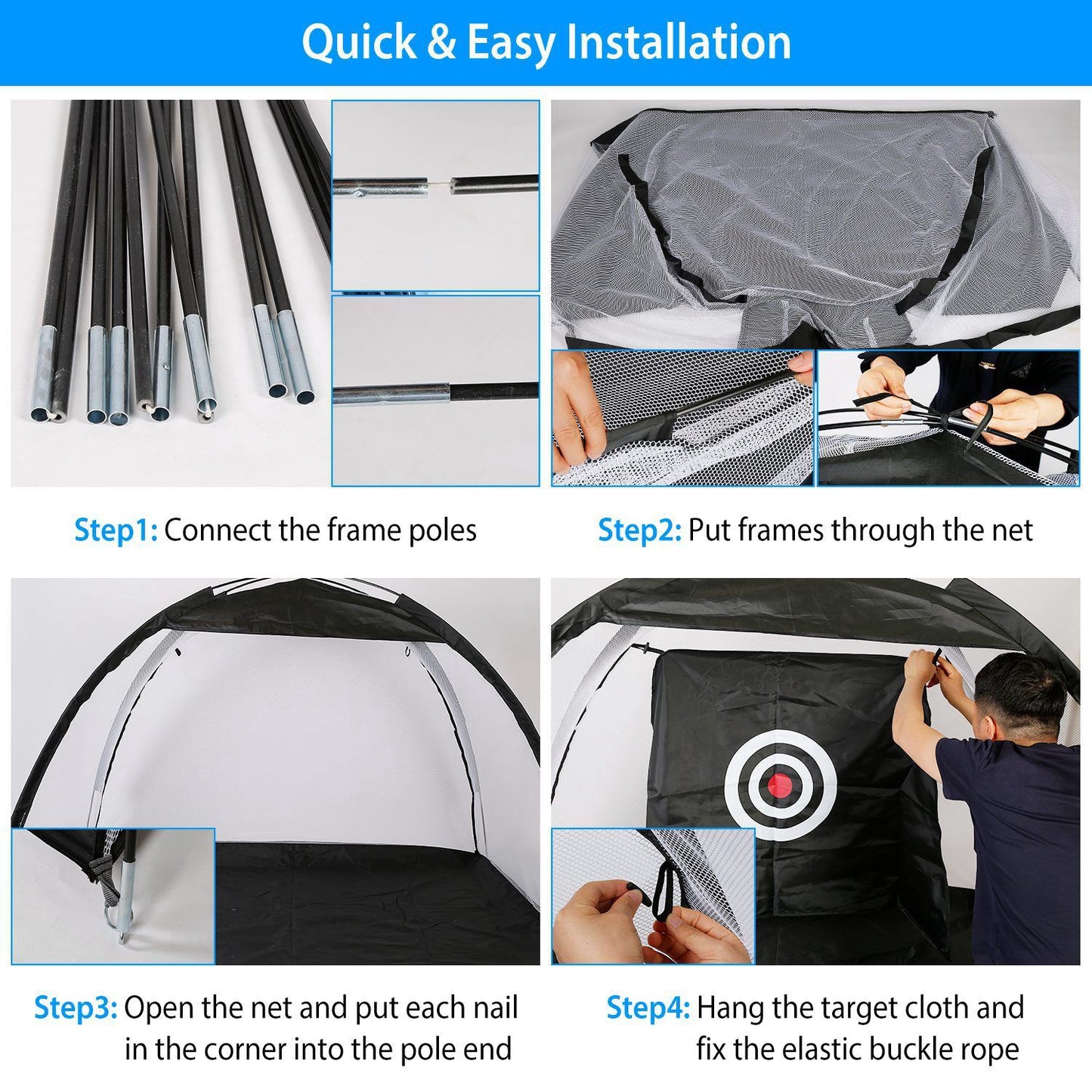 Golf Net, 78.7x39.4x55.1in for Backyard Driving Chipping Training Swing with Target Mat Balls for Outdoor Indoor,Gifts for Men Dad Him and Golfer
