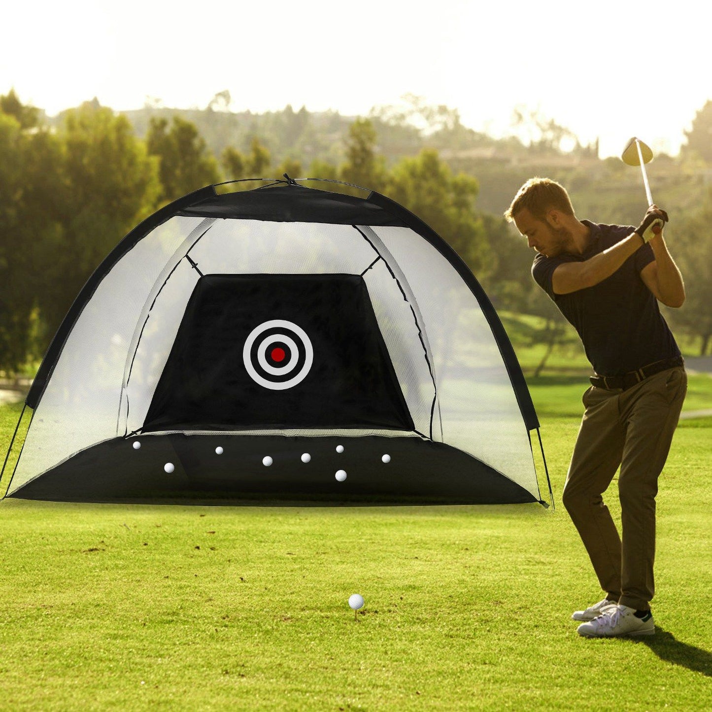 Golf Net, 78.7x39.4x55.1in for Backyard Driving Chipping Training Swing with Target Mat Balls for Outdoor Indoor,Gifts for Men Dad Him and Golfer