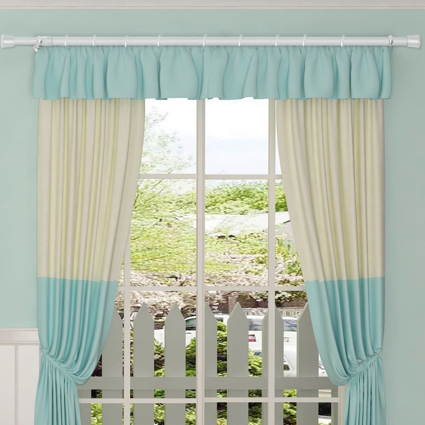 Heavy Duty Tension Curtain Rod, Non-Slip Carbon Steel Spring Loaded Curtain Rod (30-50cm/11.8-19.7in) - No Drilling, Tool-Free Installation for Bathroom, Kitchen, Bedroom, Wardrobe (Holds 2-3kg/4.4-6.