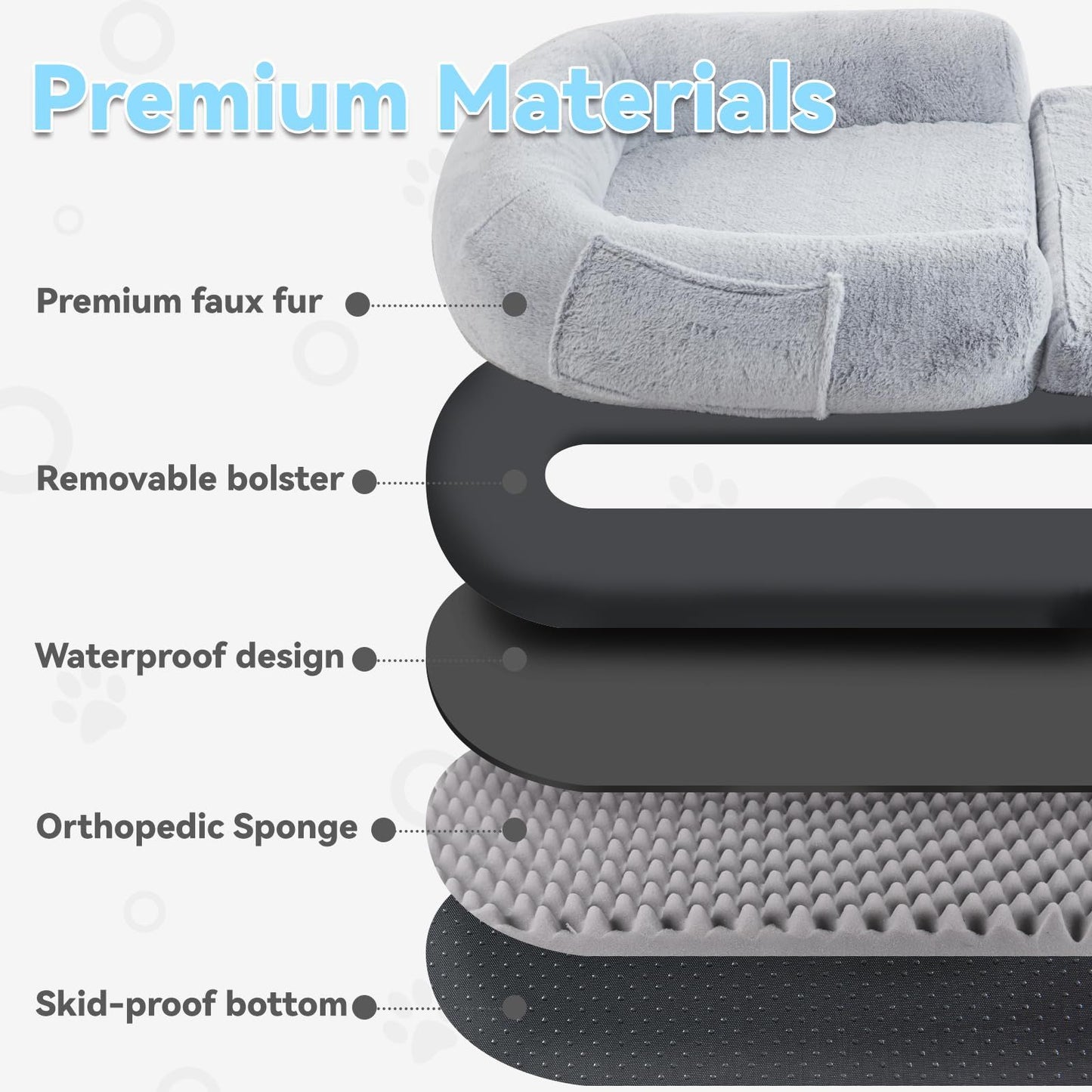 Human Dog Bed, 71"x43"x12" Dog Beds for Large Dogs, Foldable Plush Washable Dog Bed for People Doze Off, Orthopedic Dog Beds for Humans Size Fits You and Pets