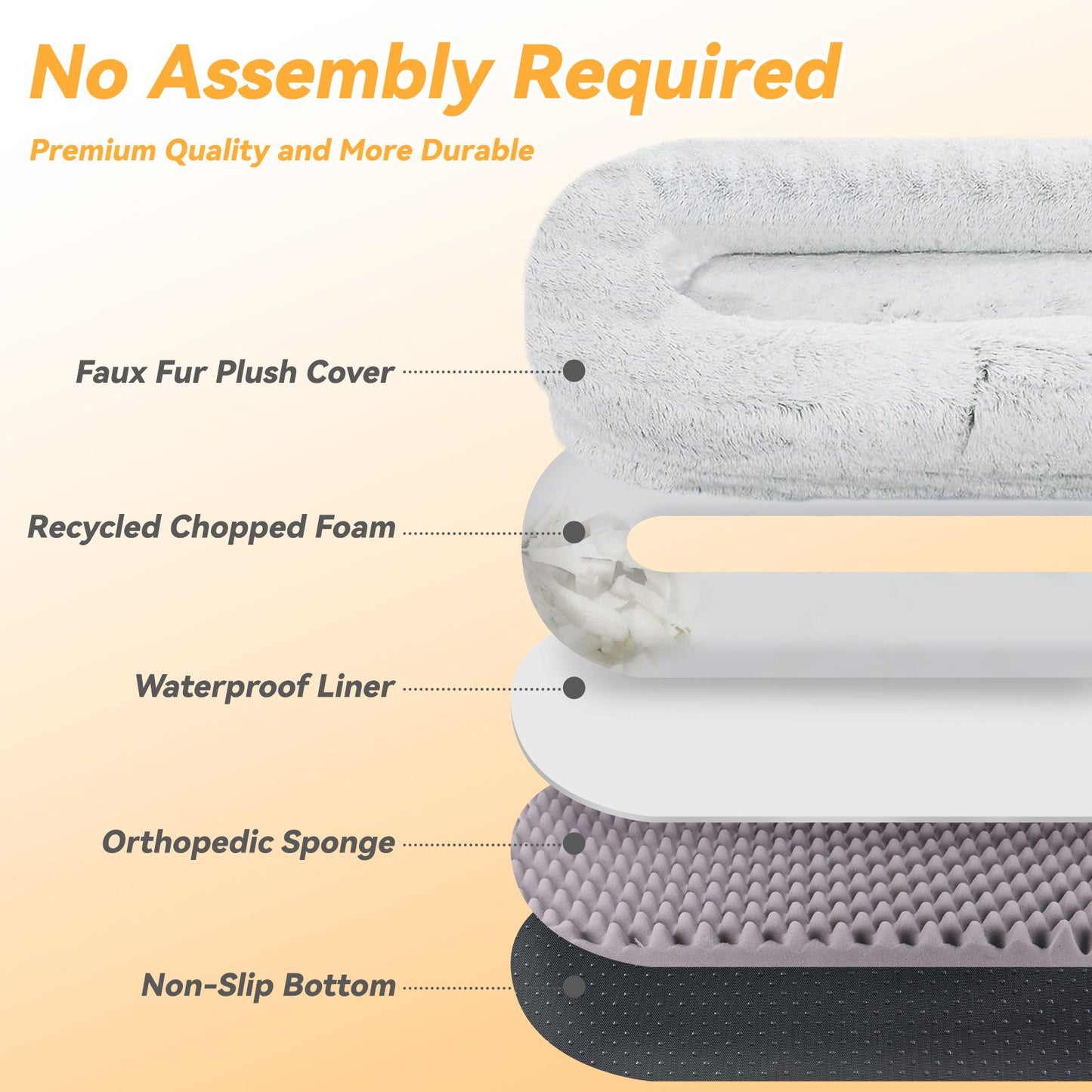 Human Dog Bed, Large Size Fits You and Pets, Washable Faux Fur Dog Bed for People Doze Off, Napping Orthopedic Dog Bed, Present Plump Pillow, Blanket, Strap