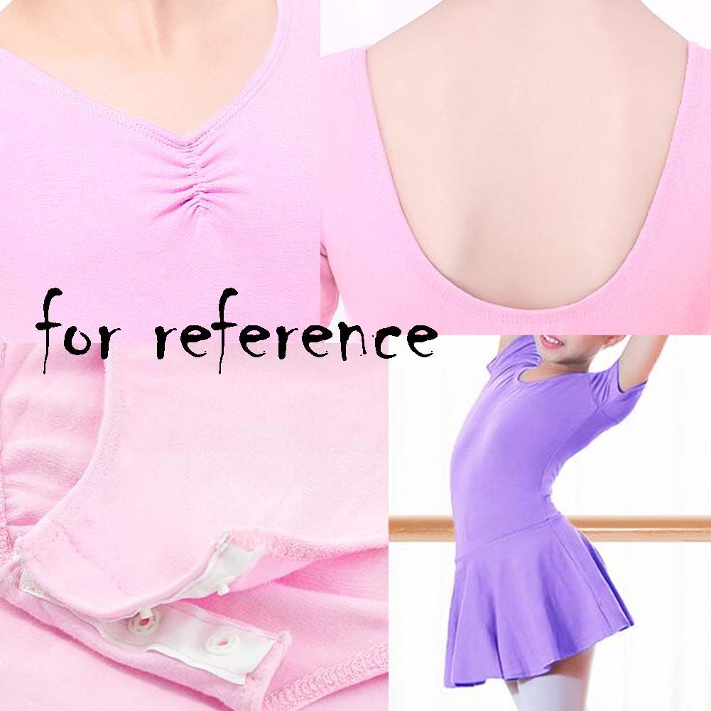 Kids Cotton Ballet Dress Short Sleeve Blue Ballet Leotard Dress