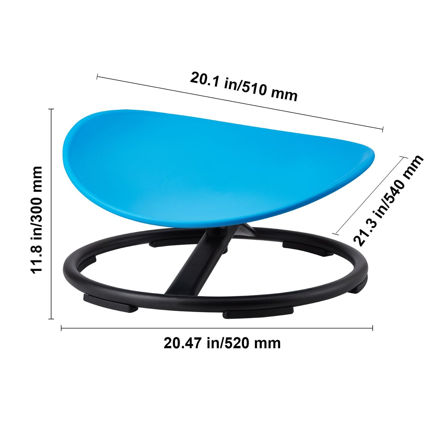 Kids Swivel Chair, 220 LBS Capacity, Sensory Spinning Chair, Autistic Kids Sensory Toy Chair with Non-Slip Metal Base, Toddler Sit and Spin Chair for Coordination Balance Focus Training Blue