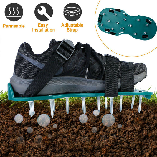 Lawn Aerator Shoes, Metal Spike Sandals for Aeration, Durable PP Material, Adjustable Straps, Easy Installation, Perfect Gardening Gift