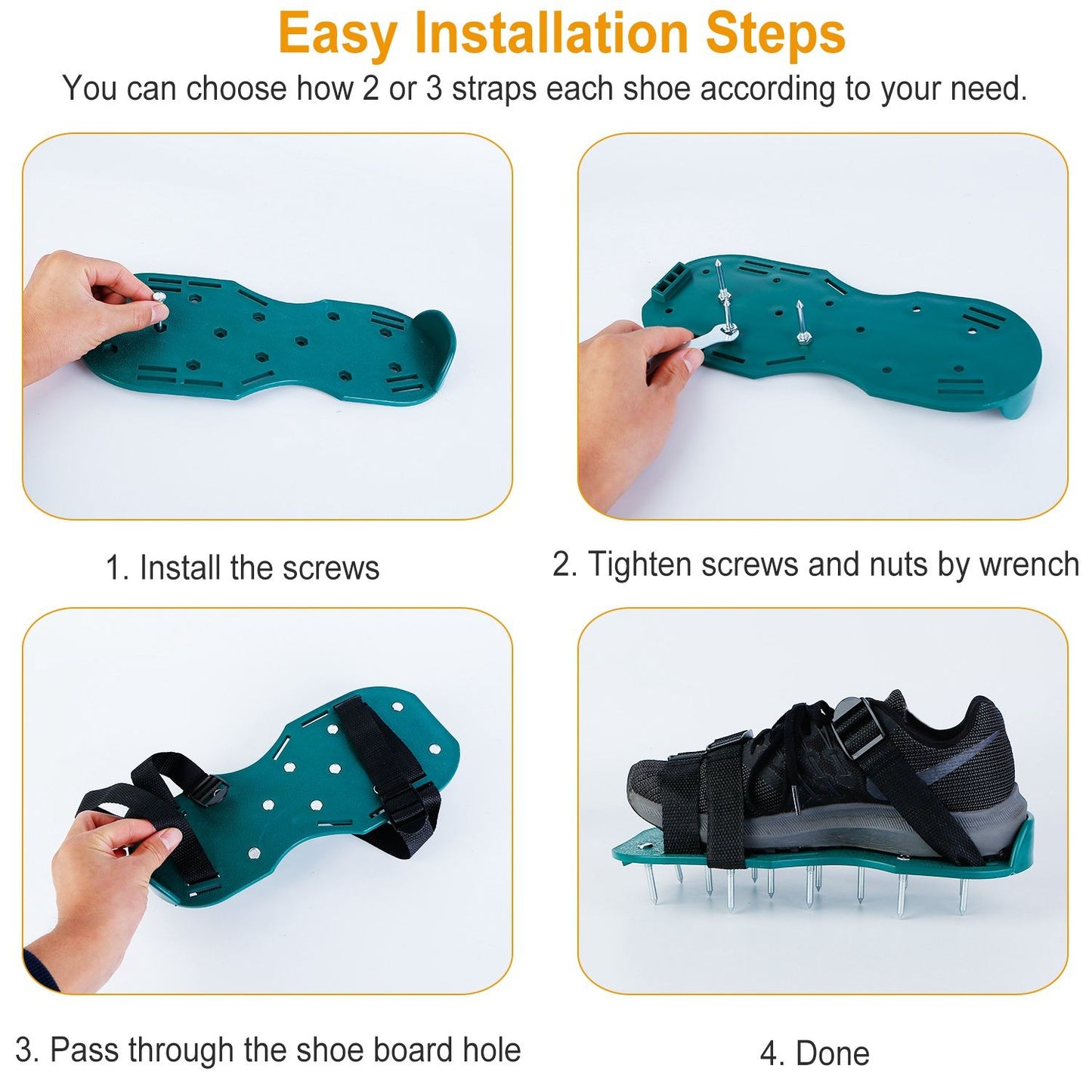 Lawn Aerator Shoes, Metal Spike Sandals for Aeration, Durable PP Material, Adjustable Straps, Easy Installation, Perfect Gardening Gift