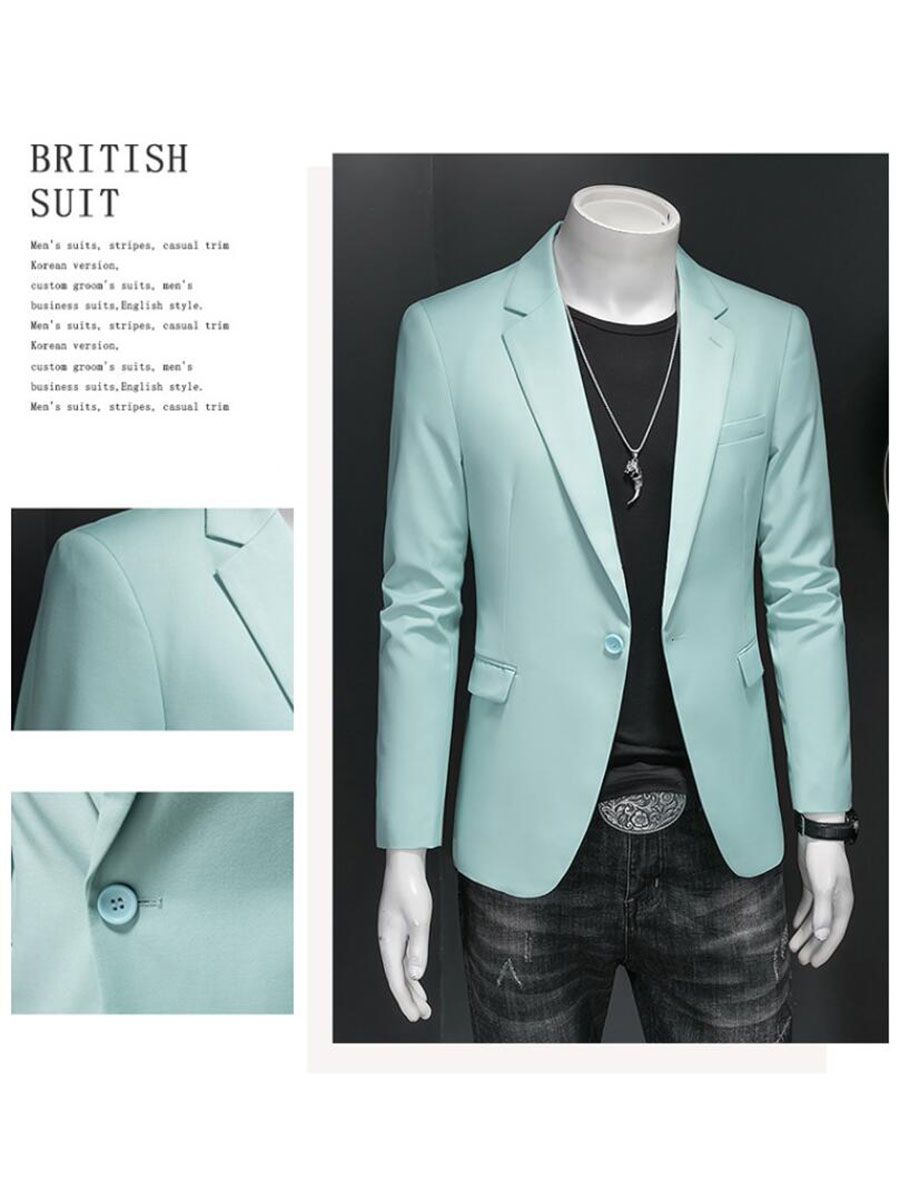 Mens Blazers Slim Fit Business Casual Men Suit Jacket