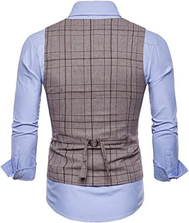 Men's Formal Suit Vest V-Neck Sleeveless Slim Fit Jacket Casual Suit Vests