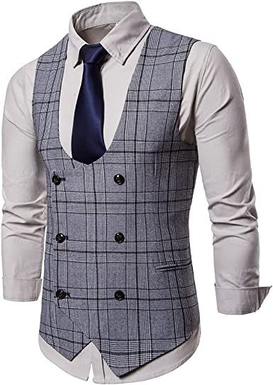 Men's Formal Suit Vest V-Neck Sleeveless Slim Fit Jacket Casual Suit Vests