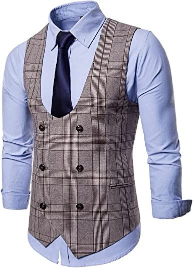 Men's Formal Suit Vest V-Neck Sleeveless Slim Fit Jacket Casual Suit Vests