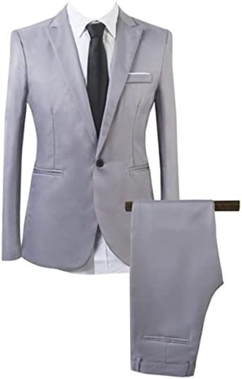 Mens Printed Casual Two Piece Sets Jackets One Button Slim Fit Shawl Collar Long Sleeve Blazers Trousers