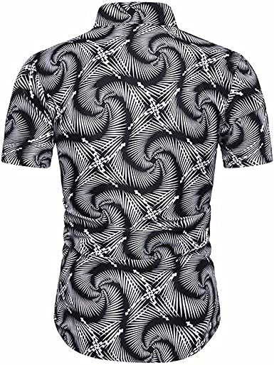 Men's Round Collar Suit 2 Piece Short Sports Set Short Shirt+ Pants Spiricle Suit Gym Suits